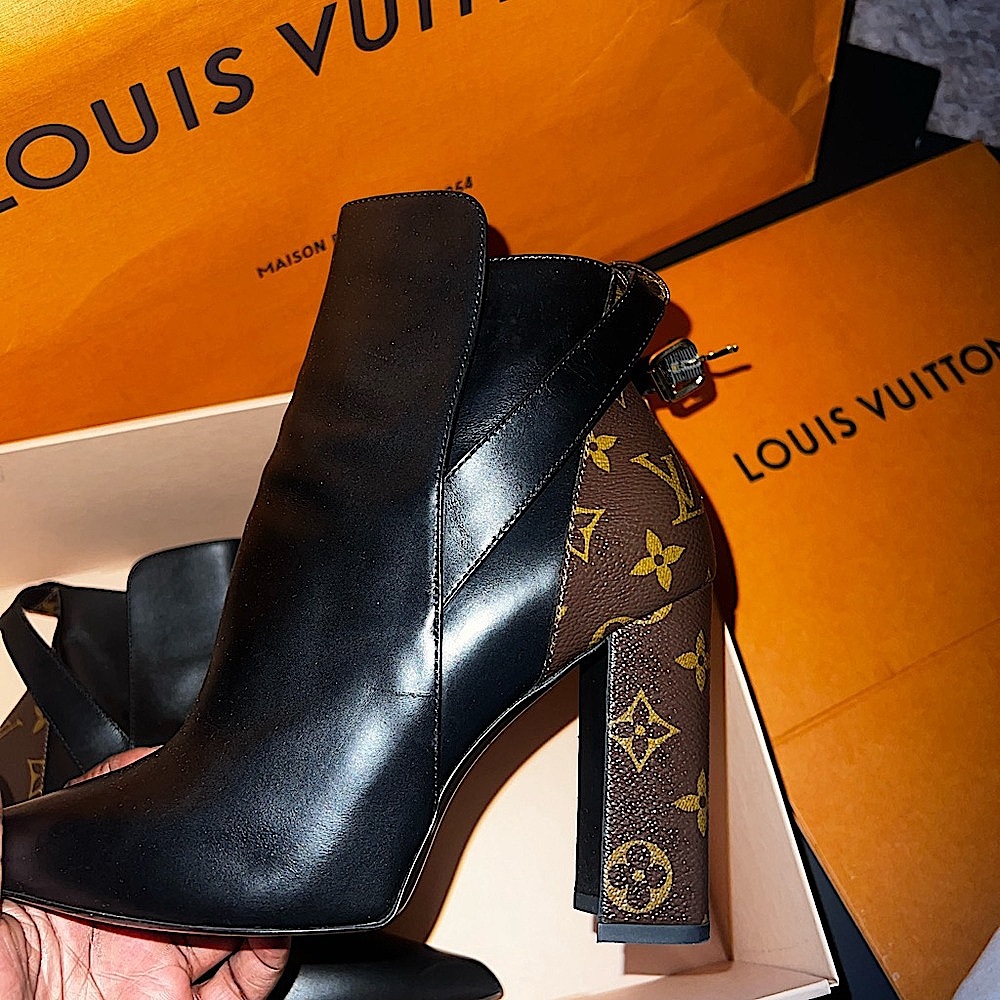 Authentic Louis Vuitton Black Leather booties